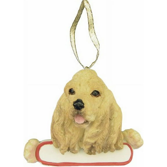 E&S Pets Cocker Spaniel Buff Santa's Pals Christmas Ornament