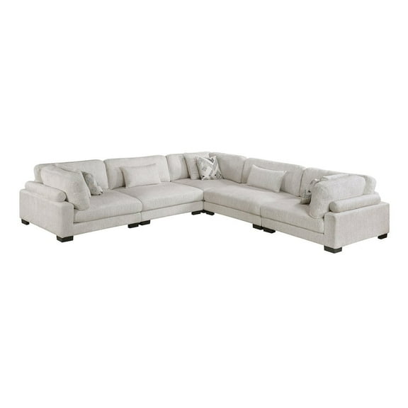 Lexicon Corydon Microfiber 5-Piece Modular Sectional in Beige