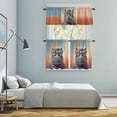 thumbnail image 6 of Sunglasses Hippo Kitchen Curtains Valances and Tiers Set of 3 Vintage Funny Hippo Gradient Red Blue Texture Tier Curtains and Valance with Rod Pocket for Small Windows, 27.5"x24", 6 of 9