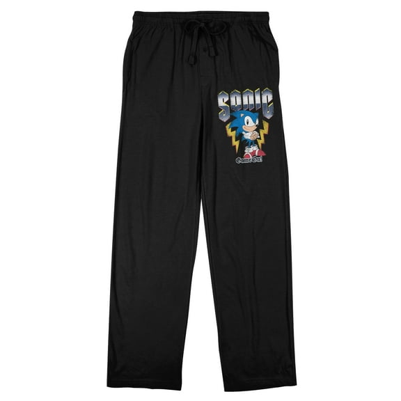 Sonic the Hedgehog Classic Since 1991 Men's Black Graphic Sleep Pajama Pants-Medium
