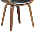 thumbnail image 3 of Wood and Black Faux Leather Mid-Century 18-Inch Seat Height Dining Chair, 3 of 7