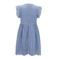 thumbnail image 4 of Ketyyh-chn99 Robes d'Été pour Femmes Grande Taille Robe d'Été Extensible Combinaisons Manches à Volants Shorts Robe Courte Bleu Pâle,3TG, 4 of 4