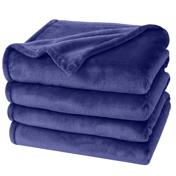 Manta de franela Astarin, manta de forro polar para cama, manta para bebé, manta para sofá, manta ligera para verano, regalo práctico para estudiantes universitarios (azul marino, 228 x 274 cm)