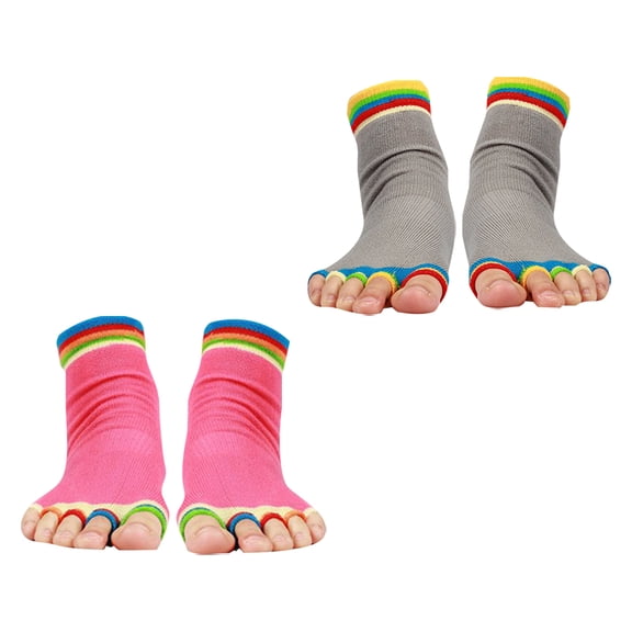 OUNONA 2 Pair Grippers Sports Socks Yoga Clothing Pilates 22.5*10cm