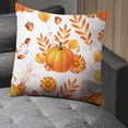 thumbnail image 5 of Throw Pillow Cover Fall Autumn Pumpkin Leaves Acorns Flowers Home Decor Pillowcase for Sofa 18x18 Inches, 5 of 6
