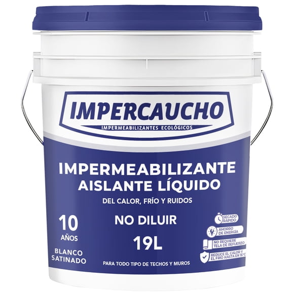 Impercaucho Impermeabilizante Aislante Calor Frio Y Ruidos 10A Blanco 19L