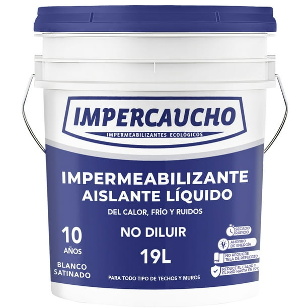 Impercaucho Impermeabilizante Aislante Calor Frio Y Ruidos 10A Blanco 19L