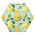 thumbnail image 6 of Pears Leaves Hand Drawn All Weather Umbrella Triple Folding Parasol 6 Ribs UV Protection Portable, 6 of 8