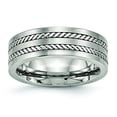 thumbnail image 1 of Bague Torsadée en Acier Inoxydable Brossé et Poli 7mm Taille 9.5, 1 of 6