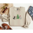 thumbnail image 3 of Embroideried Christmas Cats Sweatshirt | Cute Holiday Tree Cat Pullover, 3 of 7