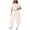 White, variant on Wlynlyn Womens 2 Piece Outfits Backless Lace up Cap Sleeve Top High Waisted Baggy Trousers Tracksuits Set