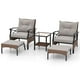thumbnail image 5 of Costway Juego De Muebles De Patio De 5 Piezas, Sillones De Mimbre Con Mesa De Centro De 2 Niveles Y 2 Otomanas, Cojines Suaves Para Asiento Y Respaldo Incluidos, Para Exteriores, 5 of 5