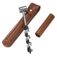 thumbnail image 1 of Herramienta de supervivencia Uxcell para colonos de bushcraft, llave de auger manual con funda protectora marrón de PU, para exteriores [Plata], 1 of 1