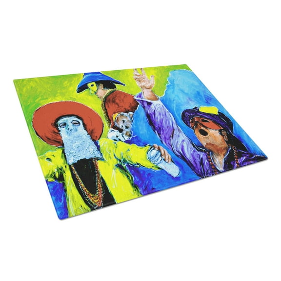 Caroline's Treasures Mardi Gras Glass Cutting Board Large