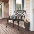 thumbnail image 4 of Zimtown Garden Patio Bench with Orchid Back , Aluminum Bench Chair For Backyard & Porch & Path, 38'' Bronze, 4 of 12