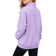 thumbnail image 4 of PLHWHYQ Girls' Zip Neck Hoodie for Little Girls – Cozy Kids' Casual Sweatshirt with Stand Up Collar Lightweight Winter Layer Purple 13-14 Years, 4 of 8