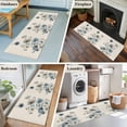 thumbnail image 6 of Spring Floral Washable Runner Rugs 2'x6', Watercolor Blue Gray Flowers Romantic Farmhouse Retro Low Pile Throw Entryway Rug Non-Slip Sturdy Edge Binding Carpet for Indoor Bedside Entrance Bedside, 6 of 9