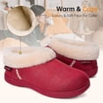 thumbnail image 4 of Women's Micro Suede Cozy Memory Foam Winter Slippers with Fuzzy Faux Fur Collar and Indoor Outdoor Rubber Sole Red,11/12 US, 4 of 6