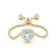 thumbnail image 2 of ANGARA Natural Heart-Shaped Aquamarine Bolo Ring with Diamond Halo in 14K Yellow Gold for Women (Size-4mm) | March Birthstone, Birthday, Anniversary, Jewelry Gift for Women | Natural Aquamarine Ring, 2 of 8