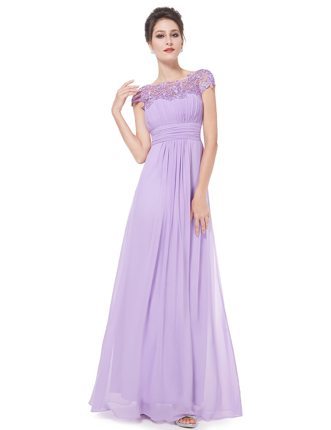 Gorgeous Bridal Womens Elegant Lace Chiffon Party Evening Maxi Formal Long Dress 