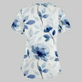 thumbnail image 4 of EHTMSAK Scrubs Tops Women 2xi with Pocket Floral Short Sleeve Nurse Uniform V Neck Tunic Pockets T Shirt Blouse Blue 4X, 4 of 7