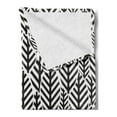 thumbnail image 2 of Grunge Soft Flannel Fleece Throw Blanket, Monochrome Abstract Leaf Modern Art Inspiration Nature Growth Theme Striped, Cozy Plush for Indoor and Outdoor Use, 70" x 90", Black White, by Ambesonne, 2 of 5