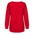 thumbnail image 5 of Zpanxa Women's Floral Print Crewneck Sweatshirt, Long Sleeve Oversized Pullover Top with a Fashionable Pattern for Street Style Red S, 5 of 6
