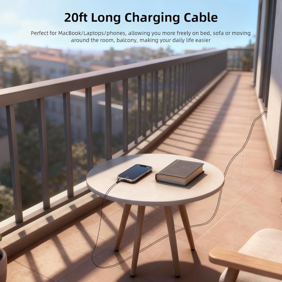 NDIUG-20ft Extra Long USB C Cable 60W Charging/Data for Power Station Camping RV