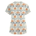 thumbnail image 5 of SAATLERI Plus Size Womens Scrubs Soft Stretch Short Sleeve V-Neck Funny Floral Print Nursing Uniform Scrub Tops Working T-Shirts with Pockets, 5 of 5