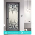 thumbnail image 5 of Window Privacy Film Navy Botanical Stained Glass Window Film Decorative Sun Block Window Cover Blue Dragonfly Flower Leaf Retro Style Window Clings Static Adhesive Sticker for Bathroom 17.7"x39.3", 5 of 7