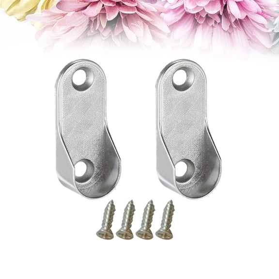 WEAVILUX Wardrobe Closet Rod Bracket Silver 6 Pcs