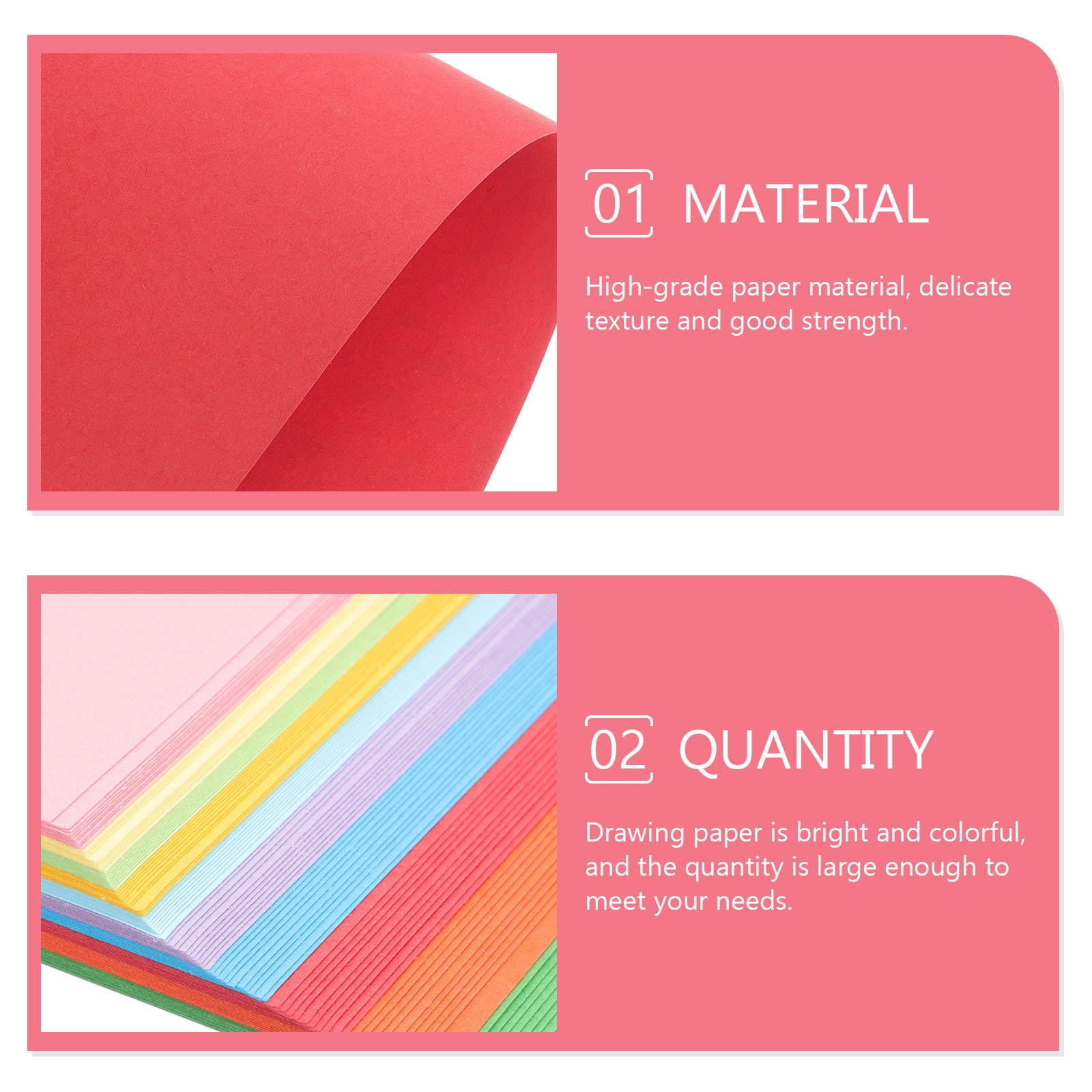 Phenofice Origami Craft Paper 100 Sheets Mixed Colors Thick Pulp for Kids, Teachers, Party Crafts and Art Projects