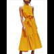 thumbnail image 3 of Vestido Bohemio de Verano para Mujer, Sin Mangas, con Estampado de Lunares, Cuello Halter, Volantes, Dobladillo y Cinturón Amarillo XL, 3 of 10