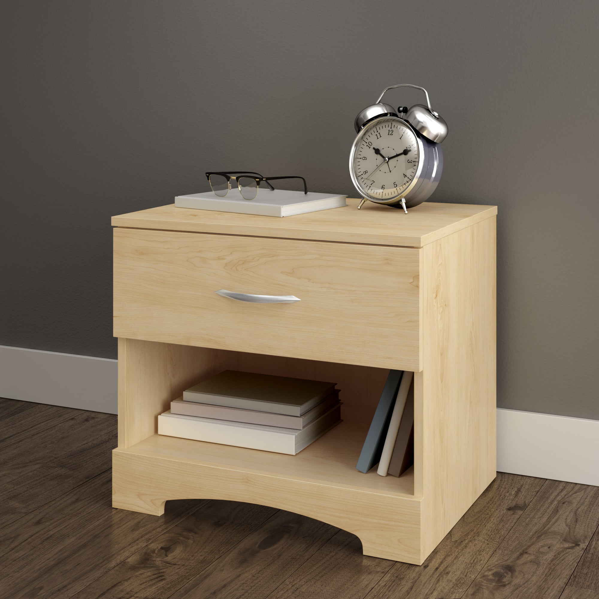 South Shore SoHo 1Drawer Nightstand, Maple