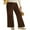 Brown, variant on Corduroy Pants for Womens Casual High Waisted Drawstring Wide Leg Pants Trousers with Pockets