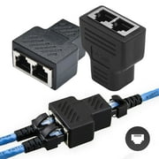 RJ45 Splitter Adapter, EEEkit 1 to 2 Port Extender Ethernet Splitter Support Cat5 Cat5e Cat6 Cat6e Cat7 Network Connectors