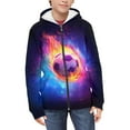 thumbnail image 3 of Uourmeti Flame Soccer Galaxy Boys Kids Sporty Zip Up Jacket Hooded Long Sleeve with Pockets Athletic Top for Gym Size 8-10, 3 of 6