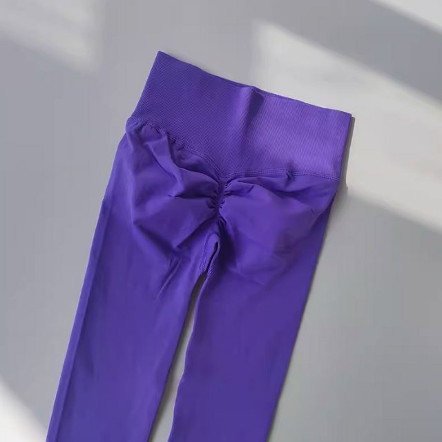 Pantalones deportivos sin costuras para Yoga, mallas deportivas de cintura alta, transparentes, para Yoga, gimnasio, correr, pantalones de secado rápido, pantalones con fruncido en la parte de atrás
