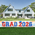 thumbnail image 5 of Red Blue Theme Grad 2026 Banner Graduation Cap Design Grad Ceremony Backdrop Stars Pattern Fireworks Decor 2026 Grad Background for Graduation Ceremony College Graduation Grad Party, 5 of 9
