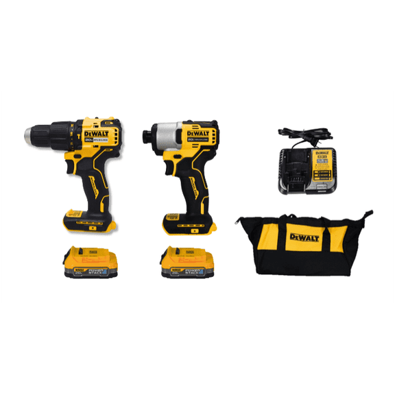 DEWALT 20V MAX XR Brushless Hammer Drill & Impact Driver Combo Kit – 2 Batteries, Charger & Soft Case (DCK228E2)
