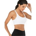 thumbnail image 4 of SAYFUT Strappy Sports Bras for Women Longline Medium Support Yoga Bra Wirefree Padded Sports Bra, 4 of 7