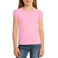 thumbnail image 5 of PWPSG Girls Back to School Shirts Kids Crewneck Tees Lightweight Summer Casual Shirts Solid Short Sleeve Tops for School & Daily Wear Pink 9-10 Years, 5 of 8