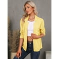 thumbnail image 3 of STARVNC Women Stand Collar Open Front Drop Shoulder Long Sleeve Blazer, 3 of 7