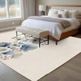 thumbnail image 4 of Blue Grey Floral Area Rugs 5'x7', Washable Small Throw Rugs for Laundry Room Playroom, Watercolor Flowers Linen Texture Indoor Outdoor Rug Non-Slip Low Pile Carpet Runner Reversible Floor Mats, 4 of 8