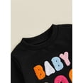 thumbnail image 5 of Nygoyerh Baby Girls Boys Halloween Romper Newborn 3M 6M 12M 18M Letter Embroidery Sweatshirt Long Sleeve Crew Neck Outfits Casual Jumpsuit Infant Clothing, 5 of 8