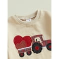 thumbnail image 6 of Baby Toddler Boy Valentine’s Day Outfits 6 12 18 24 Months 2T 3T Long Sleeve Truck Embroidery Sweatshirt + Pants Set Toddler Clothes, 6 of 9