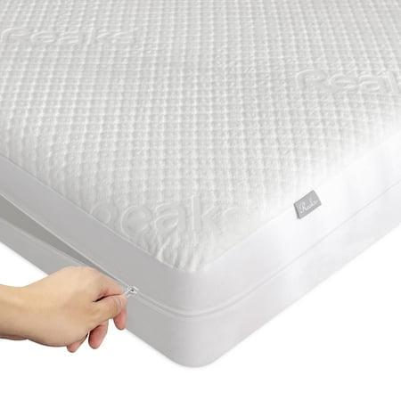 Twin Size Mattress Protector With Zipper - 100% Waterproof Zippered Mattress Cover - Soft & Cooling Noiseless Bed Mattress Covers - Top Removable Mattress Encasement 10-12"" Deep