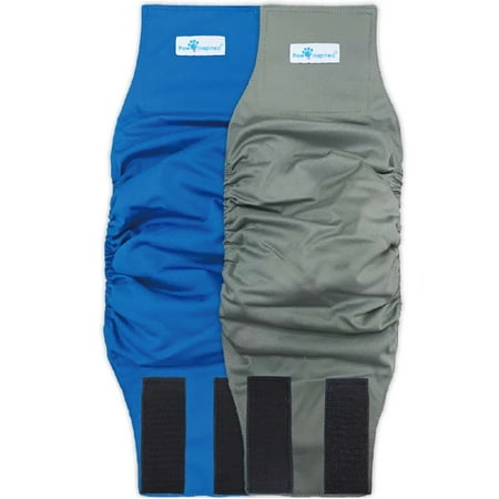 UPC: 0682198767547 | Paw Inspired Reusable Male Dog Wraps Belly Bands Diapers for Dogs| Washable Male Dog Diapers Male Doggie Puppy Pet Diapers| Dog Wrap Diaper Cover  Incontinence (Large (2ct)  Assorted (Black Lining))