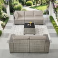 thumbnail image 2 of PARKWELL 6-Pieces Patio Furniture Sets,Outdoor Modular Sectional Sofa Set with Coffee Table,All-Weather Rattan Wicker Conversation Set for Backyard Deck,Taupe/Beige, 2 of 11