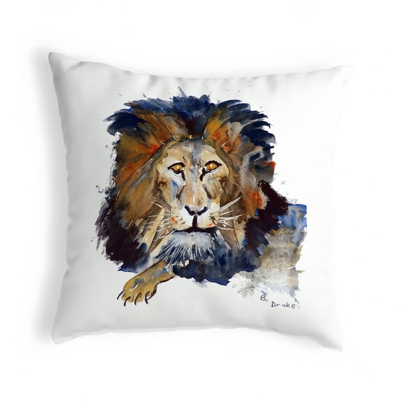 Betsy Drake KS168 12 x 12 in. Lion Small No-Cord Pillow